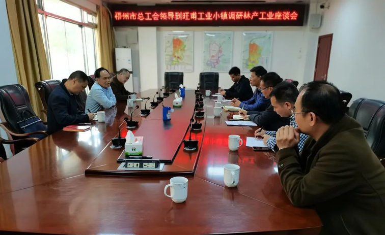 【走基層】謝善高到蒼梧縣旺甫工業(yè)小鎮(zhèn)開展林產(chǎn)企業(yè)工會建設工作調研
