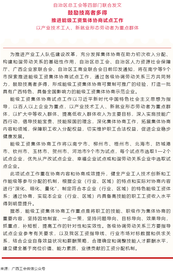 自治區(qū)總工會等四部門聯(lián)合發(fā)文鼓勵技高者多得 推進(jìn)能級工資集體協(xié)商試點工作.png